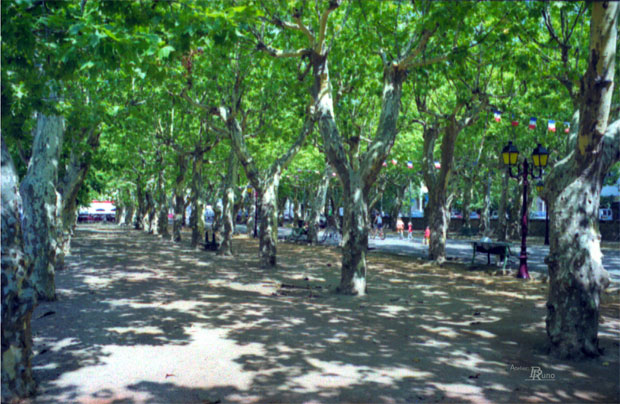 Bild: Marktplatz von St.Chinian / Frankreich (Fotografie, 1997)