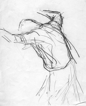 Bild: Tanzender (Bleistiftzeichnung, 1991 ?)
