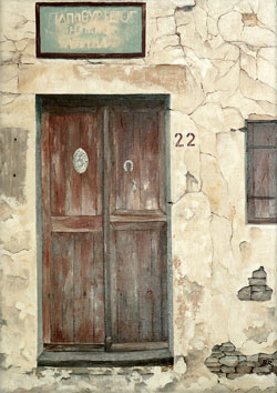 Gemaelde "Hausnummer 22" - Oelfarbe auf Leinwand
