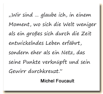 Zitat: Michel Foucault vergleicht das Lebenmit einem Netz.