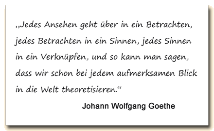 Zitat: J.W. Goethe über den Zusammenhang von Sehen und Denken.