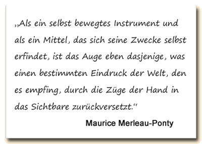 Zizat: Maurice Merleau-Ponty über die Wechselbeziehung von Hand und Auge.